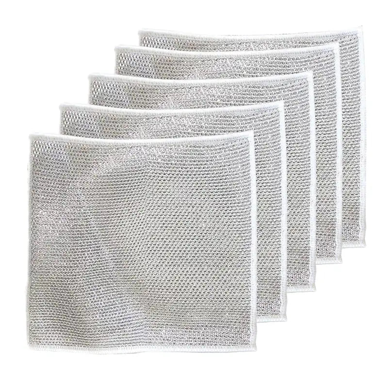Steel mesh dishwashing cloths (pack of 5)