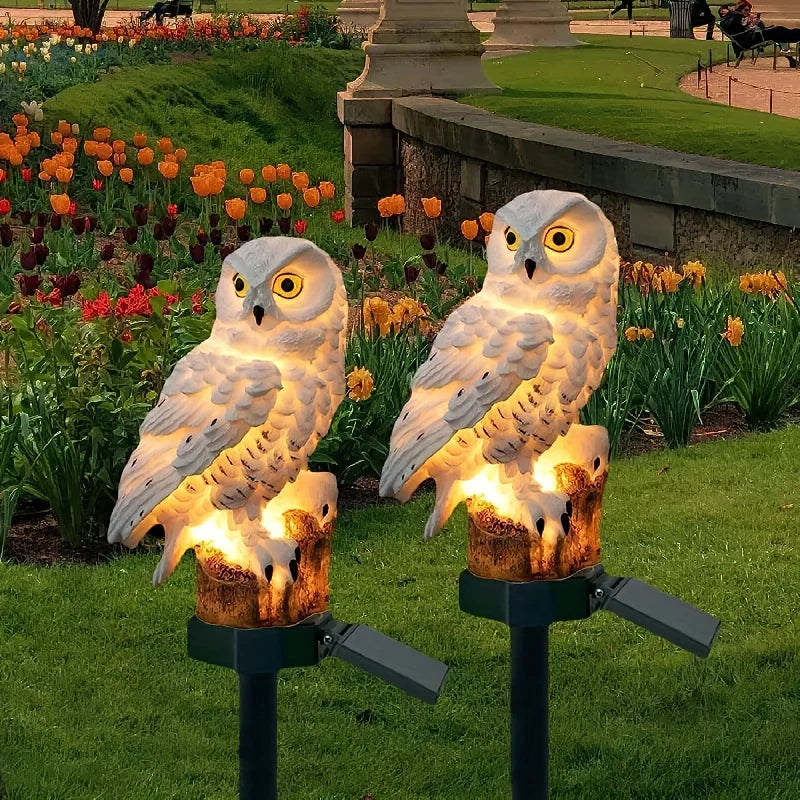 Solar-Powered Owl Lamp