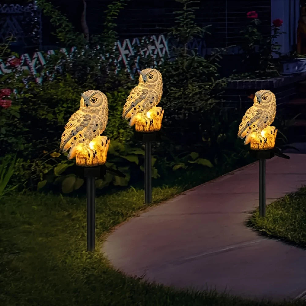 Solar-Powered Owl Lamp