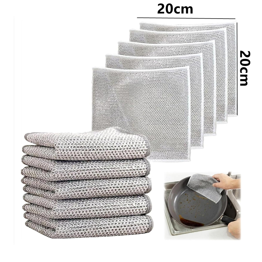 Steel mesh dishwashing cloths (pack of 5)