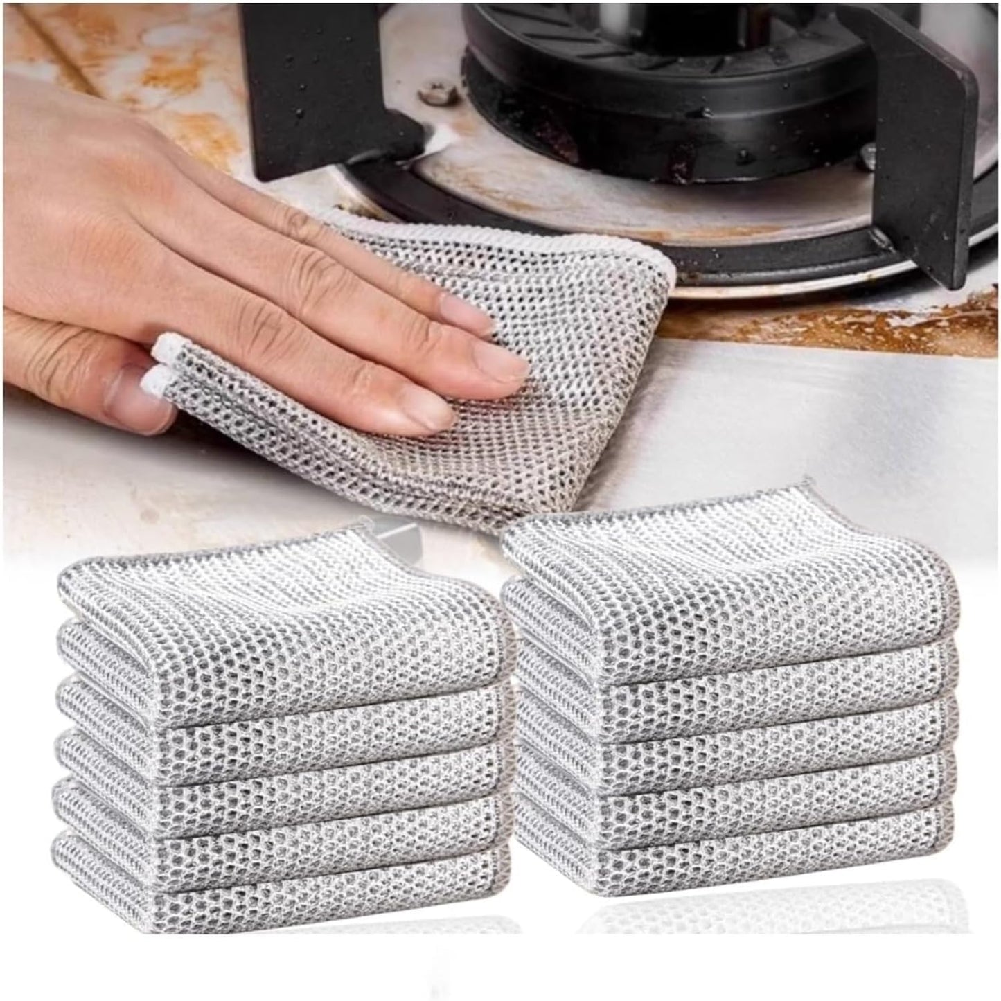 Steel mesh dishwashing cloths (pack of 5)