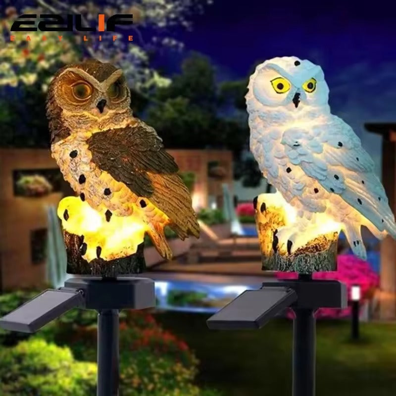 Solar-Powered Owl Lamp