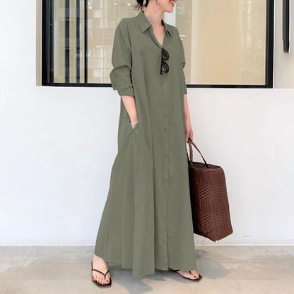 LONG-SLEEVE COTTON DRESS